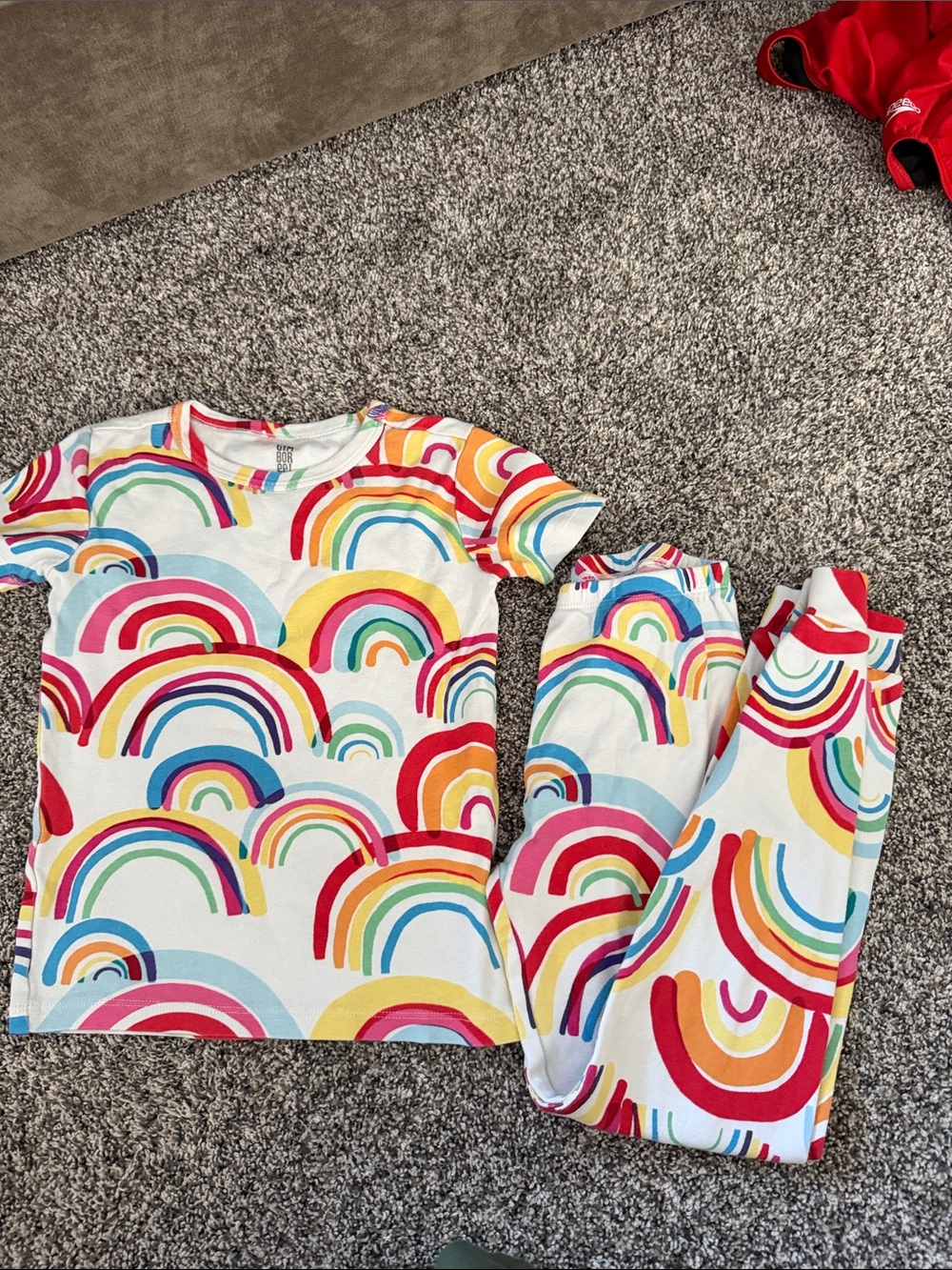 Gymboree cotton rainbow pajama set size girls 8